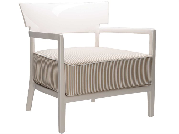 Kartell Outdoor Cara Ivory / Beige Resin Cushion Lounge Chair