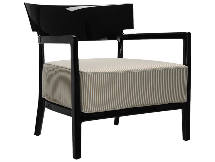 Kartell Outdoor Cara Black / Beige Resin Cushion Lounge Chair