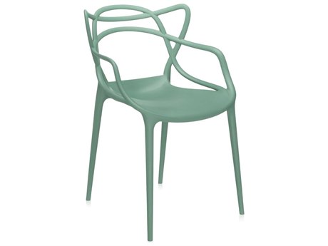 Kartell Outdoor Masters Opaque Sage Green Resin Dining Chair