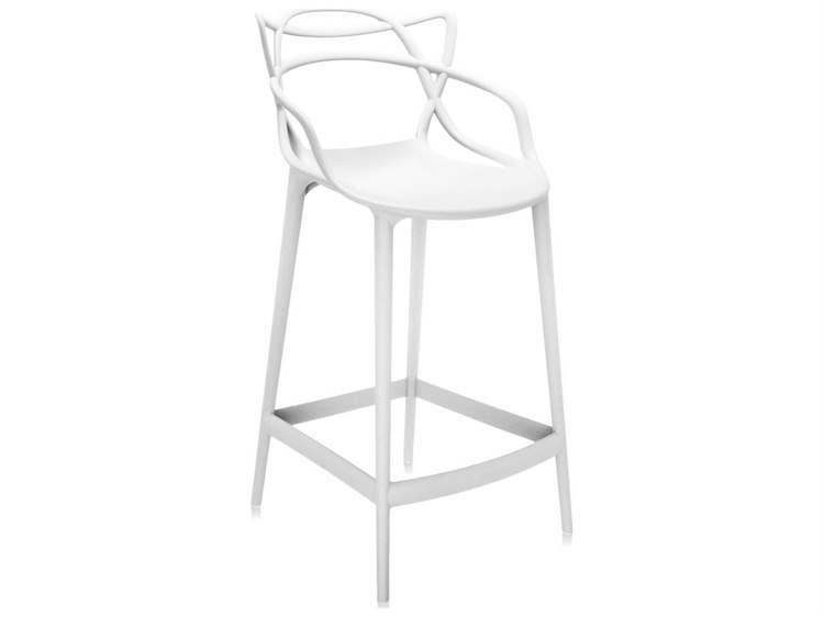 Kartell Outdoor Masters Opaque White Resin Counter Stool