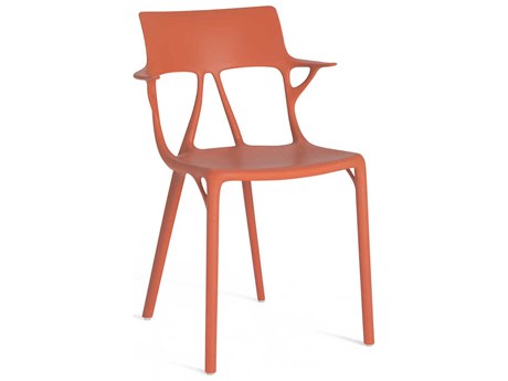 Kartell Outdoor A.I. Orange Resin Dining Arm Chair  (Sold in 2)
