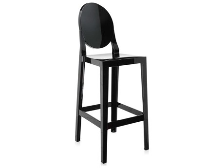 Kartell Outdoor One More Opaque Black Resin Bar Stool