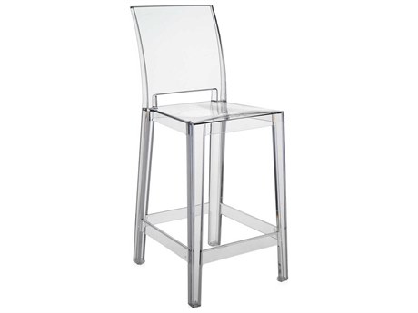 Kartell Outdoor One More Opaque Crystal Resin Counter Stool