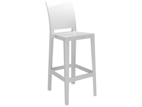 Kartell Outdoor One More Opaque White Resin Bar Stool
