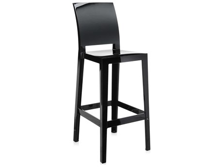 Kartell Outdoor One More Opaque Black Resin Bar Stool