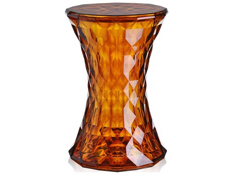 Kartell Outdoor Stone Transparent Amber Resin Stool