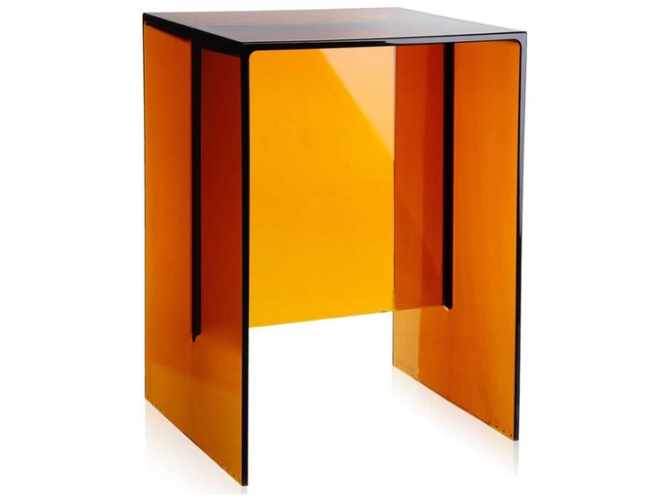 Kartell Outdoor Max-beam Transparent Amber 13''L x 10'' Resin Rectangular End Table