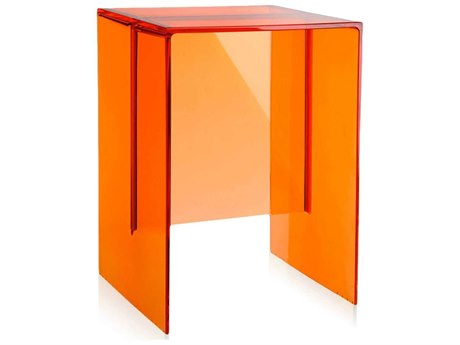 Kartell Outdoor Max-beam Transparent Orange 13''L x 10'' Resin Rectangular End Table