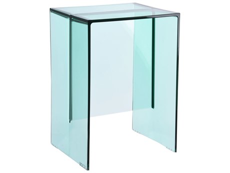 Kartell Outdoor Max-beam Transparent Aquamarine 13''L x 10'' Resin Rectangular End Table