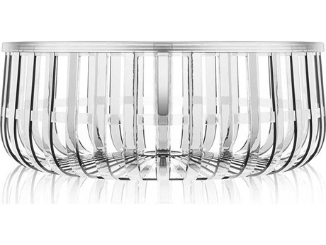 Kartell Outdoor Panier Crystal Transparent Round Storage Coffee Table