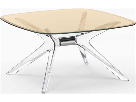 Kartell Blast Square Bronze Crystal Chrome Coffee Table