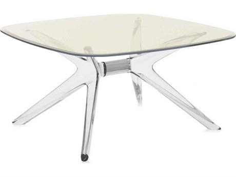 Kartell Blast Square Yellow Crystal Chrome Coffee Table