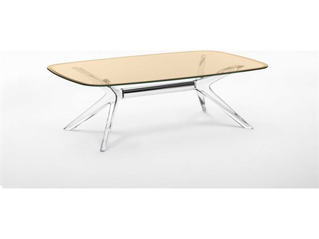 Kartell Blast Rectangular Bronze Crystal Chrome Coffee Table
