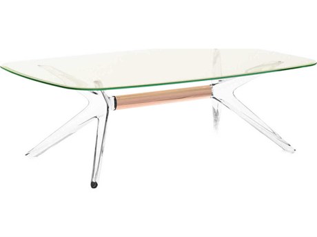 Kartell Blast Rectangular Yellow Bronze Chrome Coffee Table