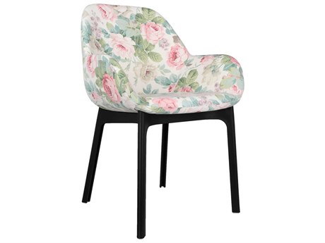 Kartell Clap Black Upholstered Arm Dining Chair