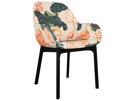 Kartell Clap Black Upholstered Arm Dining Chair