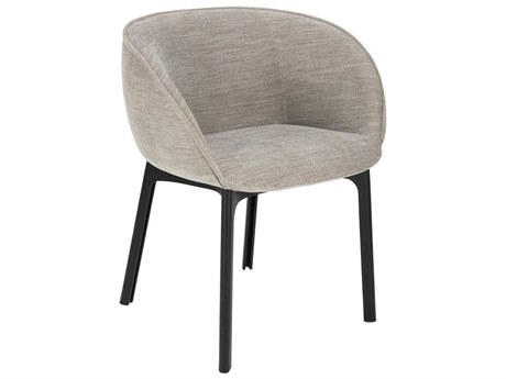 Kartell Charla Beige Upholstered Arm Dining Chair