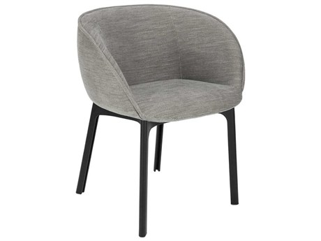 Kartell Charla Black Upholstered Side Dining Chair