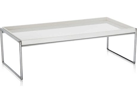 Kartell Trays Rectangular Plastic White Coffee Table