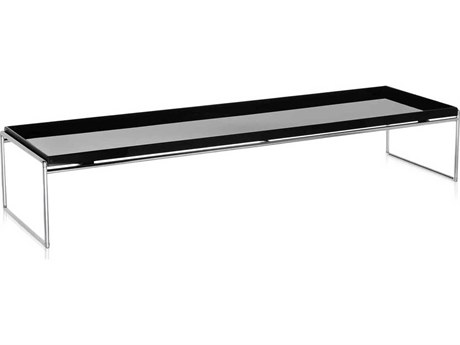 Kartell Trays Rectangular Plastic Black Coffee Table