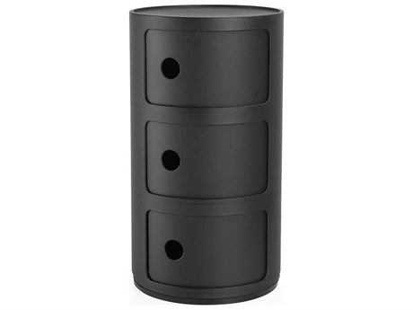 Kartell Componibili Recycled Matte Black File Cabinet