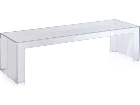 Kartell Invisible Side Rectangular Plastic Crystal Coffee Table