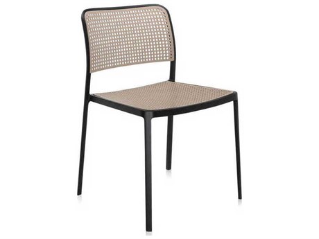 Kartell Audrey Armless Chair in Black Frame and Sand Seat  (Sold in 2)