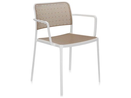 Kartell Audrey Brown Arm Dining Chair  (Sold in 2)