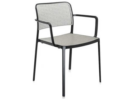 Kartell Audrey Armchair in Black Frame and Light Gray Seat  (Sold in 2)
