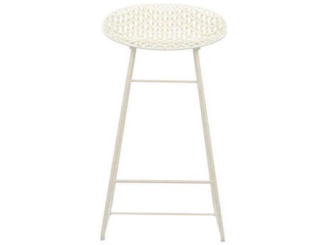 Kartell Smatrik 17" Outdoor Counter Stool in White Seat and White Frame