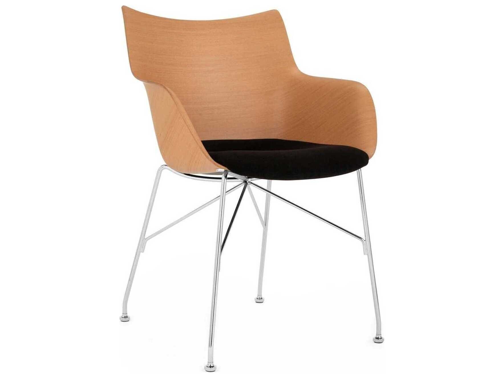 Kartell Q/Wood Upholstered Arm Dining Chair