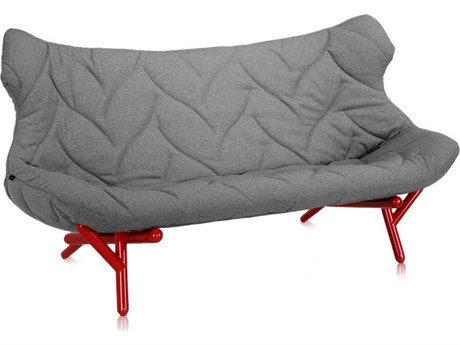 Kartell Foliage Gray Trevira And Reds Upholstered Loveseat