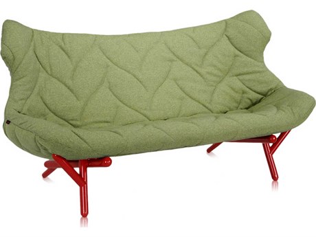 Kartell Foliage Green Trevira And Reds Upholstered Loveseat