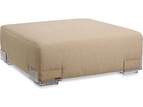 Kartell Plastics Duo Dove Gray Upholstered Ottoman