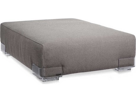 Kartell Plastics Duo Gray Upholstered Ottoman