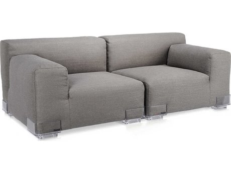 Kartell Plastics Duo Gray Upholstered Loveseat