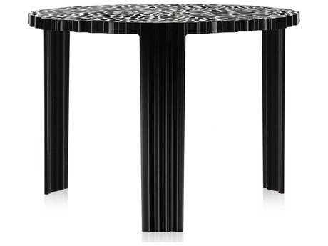 Kartell T-table Round Plastic Black End Table