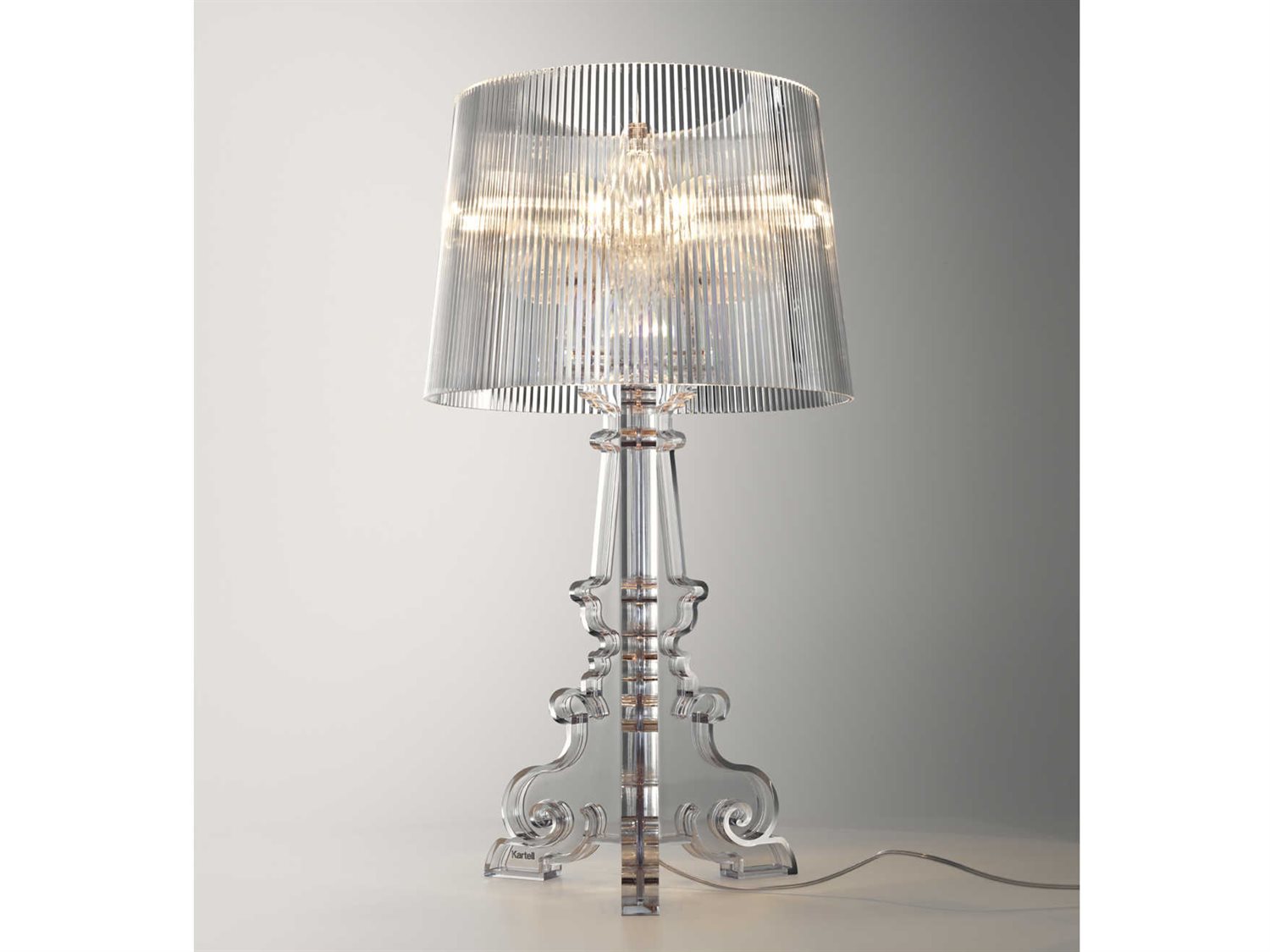 Kartell Bourgie Transparent Crystal ThreeLight Buffet Lamp with Dimmer