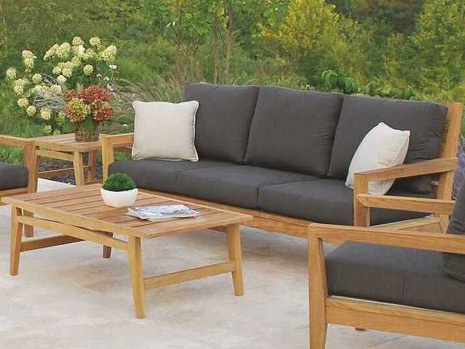 Kingsley Bate Algarve Teak Cushion Lounge Set
