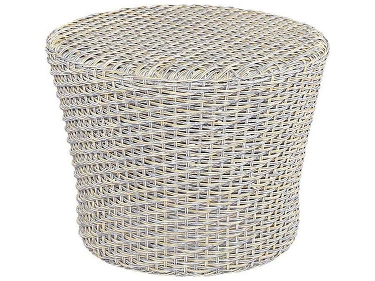 Kingsley Bate Biscayne Wicker 21 Round Side Table