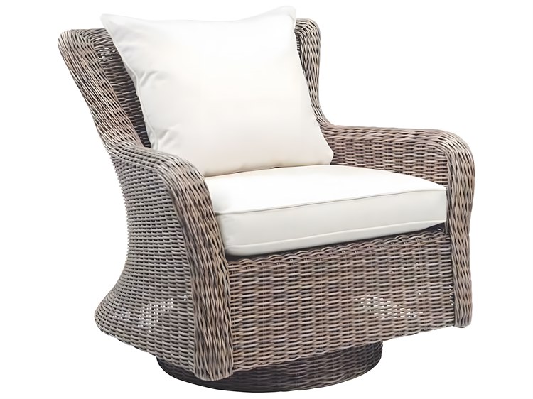 Kingsley Bate Sag Harbor Wicker Cushion Swivel Rocker Lounge Chair
