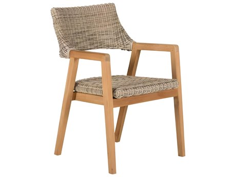 Kingsley Bate Spencer Teak Wicker Dining Arm Chair