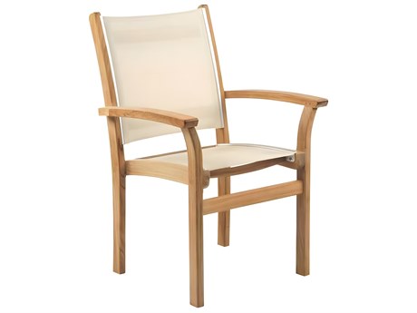 Kingsley Bate Special Order St. Tropez Teak Sling Dining Arm Chair