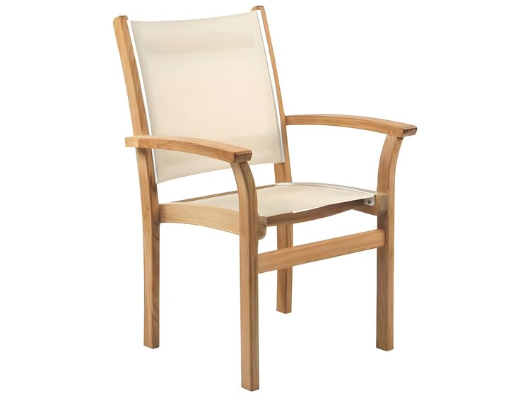 Kingsley Bate Special Order St. Tropez Teak Sling Dining Arm Chair