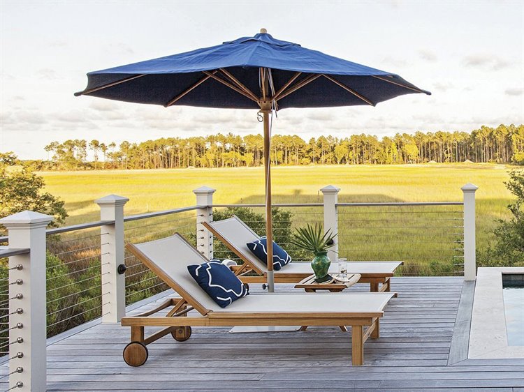 Kingsley Bate St. Tropez Teak Sling Lounge Set