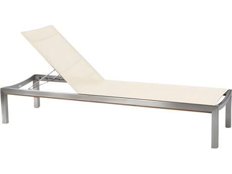 Kingsley Bate Special Order Tiburon Stainless Steel Sling Chaise Lounge with Wheels