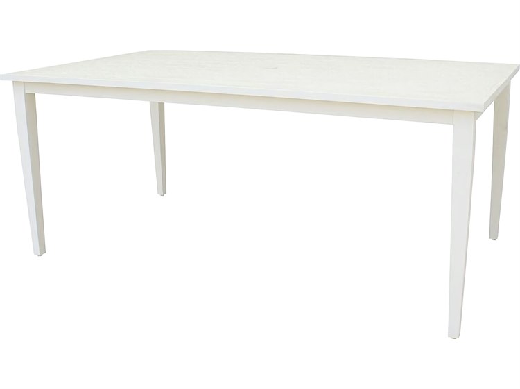 Kingsley Bate Special Order Tribeca Aluminum 72"W x 40.5"D Rectangular Dining Table with Umbrella Hole