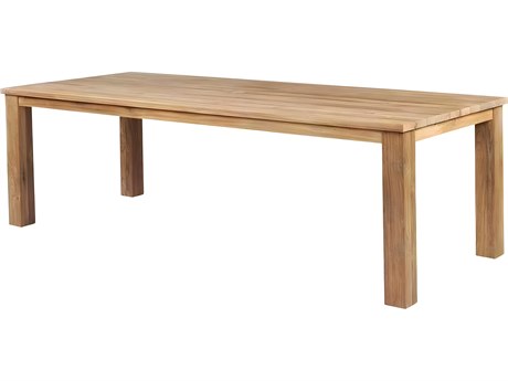 Kingsley Bate Tuscany Teak Rectangular Umbrella Hole Dining Table
