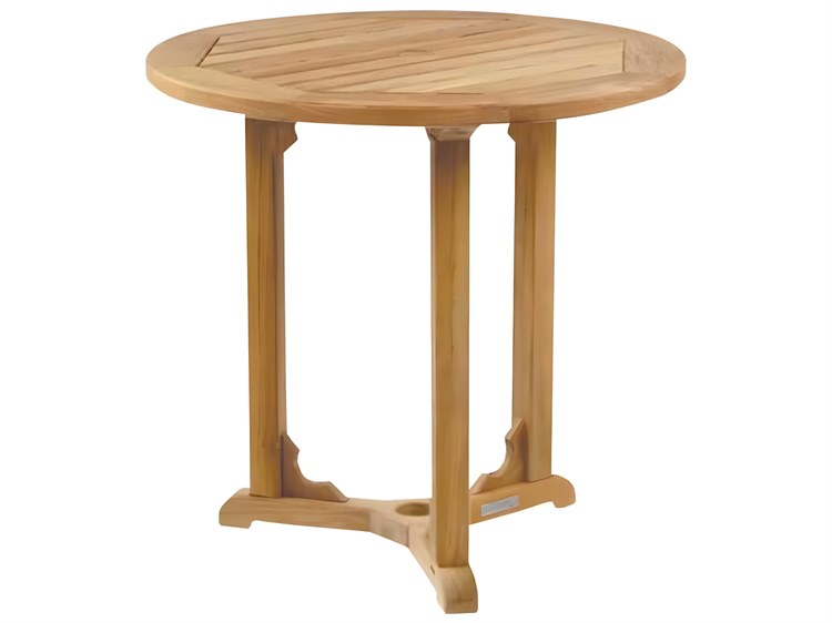 Kingsley Bate Essex Teak 30" Wide Round Bistro Table with Umbrella Hole
