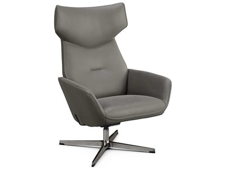 Kebe Palma Gray Leather Recliner